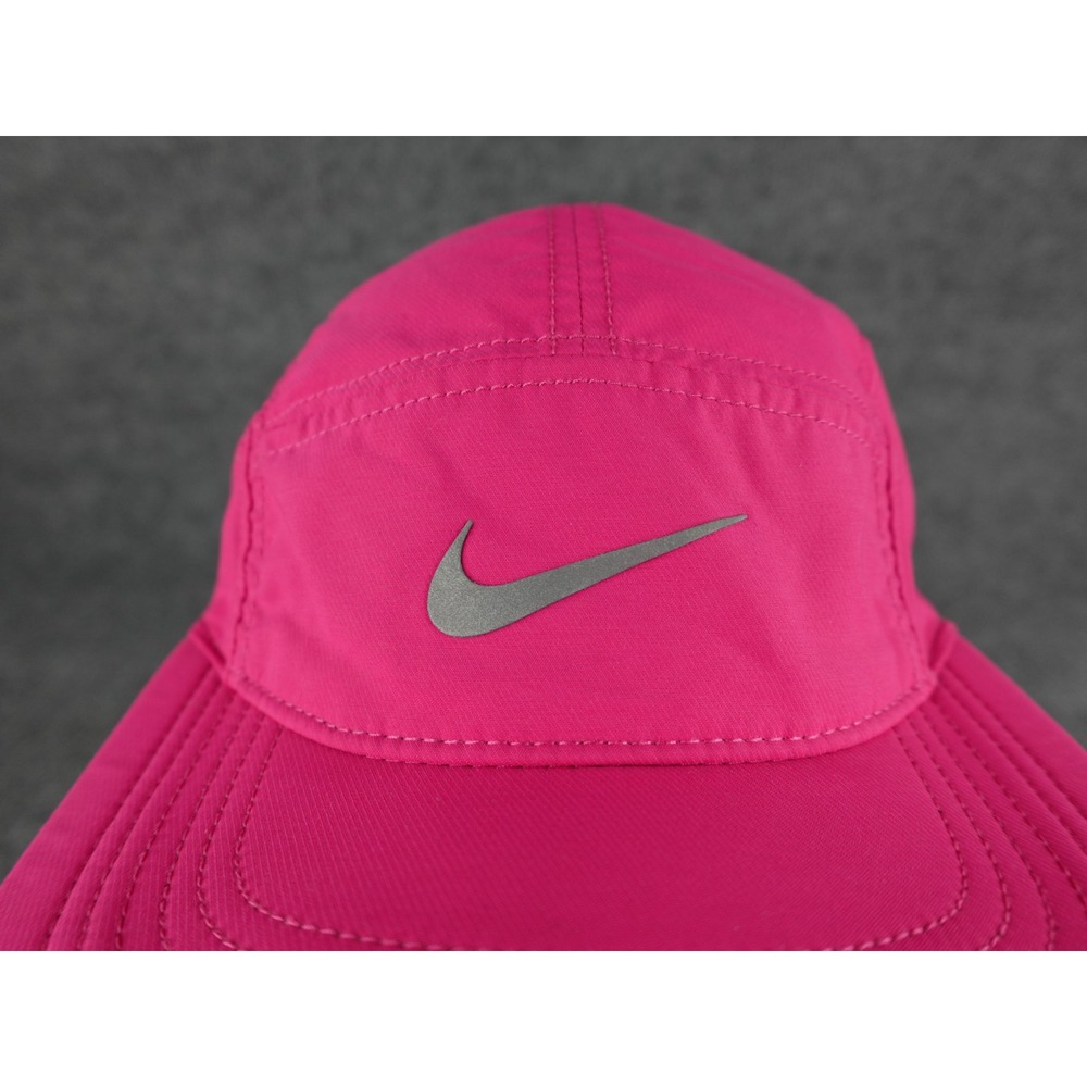 Nike AW84 Dri‎ Fit 5 Panel Hat Cap Pink Fuchsia Reflective Swoosh Running Golf - Picture 2 of 7